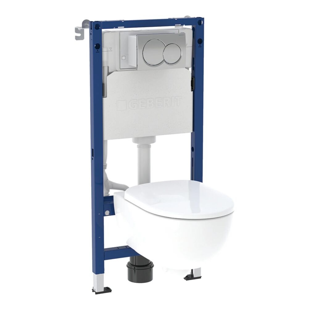 Cutout image of Geberit Selnova Premium Wall-Hung Toilet & Duofix Alpha Frame Set